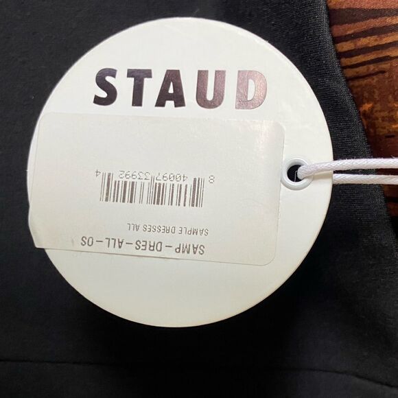 NWT Staud Sample Mini Brown Black Dress Strapless Size 4 - Picture 12 of 13